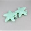 2 Mint Green Starfish Barrettes Hair Clip Sea Star Mermaid Barrette Hair 2 5/8" Colored Hair Clips for Women view 3