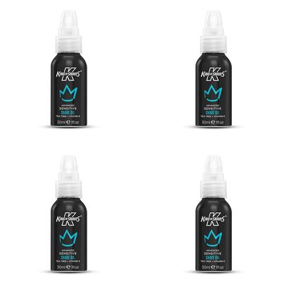 King of Shaves Sensitive Advanced Shaving Oil With Handy Pump QUAD PACK 1.01 fl oz