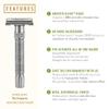 VIKINGS BLADE Adjustable Double Edge Safety Razor + Luxury Case. Smooth, Reusable, Eco-Friendly (The Emperor Frosted Chrome) view 2