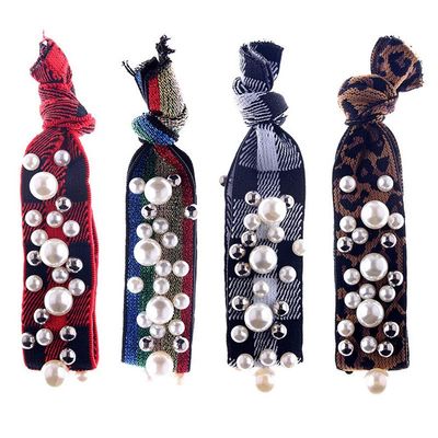 10PCS Women Ponytail Holder Hair Band Fashion Pearl Hair Band Rope Scrunchie Hair Ties Rubber Band Headband Scrunchie (C#)