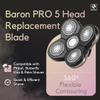 Skull Shaver Baron Replacement Shaver Head Blade - Smooth Close Shave - Wet & Dry Use - Flexible 5-Head Design - Quick Twist Lock - Universal Fit view 4