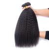 DAIMER Kinky Straight Human Hair 3 Bundles 100G/Pcs Yaki Straight Human Hair Bundle Unprocessed Brazilian Virgin Hair Extensions Double Weft Bundles Sew In Hair Weave Natural Black 10 12 14Inch view 2
