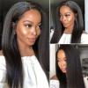 DAIMER Kinky Straight Human Hair 3 Bundles 100G/Pcs Yaki Straight Human Hair Bundle Unprocessed Brazilian Virgin Hair Extensions Double Weft Bundles Sew In Hair Weave Natural Black 10 12 14Inch view 3