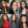 DAIMER Kinky Straight Human Hair 3 Bundles 100G/Pcs Yaki Straight Human Hair Bundle Unprocessed Brazilian Virgin Hair Extensions Double Weft Bundles Sew In Hair Weave Natural Black 10 12 14Inch view 4