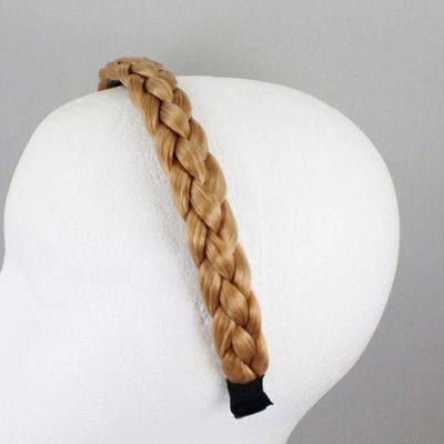 Dk Blonde Strawberry Reddish Braid Faux Hair Headband Braided Plaits 3/4" Wide Girls Headbands For Women