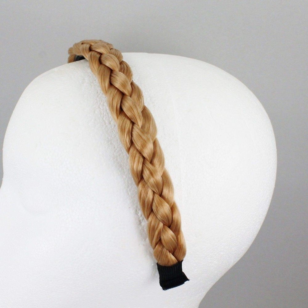 Dk Blonde Strawberry Reddish Braid Faux Hair Headband Braided Plaits 3/4" Wide Girls Headbands For Women