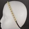 Faux Pearl Chain Link Headband Gold Stretch Elastic Thin Skinny Hair Band Headbands for Women view 1