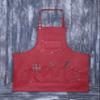 Facn Professional Leather Hair Cutting Hairdressing Barber Apron Cape for Salon Hairstylist - Multi-use, Adjustable with 6 pockets - Heavy Duty Premium Quality - Limited Edition - 28" x 24" (Red) view 2