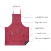 Facn Professional Leather Hair Cutting Hairdressing Barber Apron Cape for Salon Hairstylist - Multi-use, Adjustable with 6 pockets - Heavy Duty Premium Quality - Limited Edition - 28" x 24" (Red) view 4