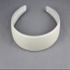 Light Grey Faux Leather Headband Textured 1 1/8 Inch Wide Hair Band Accessory Headbands for Women view 3