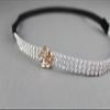 Silver Tone Crystal Metal Mesh Chain Thin Skinny Headband Hair Band Accessory Headbands for Women view 4