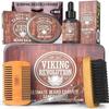 Viking Revolution Ultimate Grooming Kit for Men - Boar Brush, Wood Comb, Sandalwood Balm & Oil, Scissors for Beard & Mustache view 1