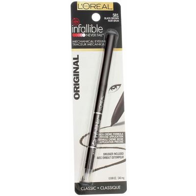 L'Oral Paris Infallible Never Fail Eyeliner, 581 Black Brown (Pack of 2)