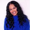 130% Density Brazilian Human Hair Wave Virgin Hair Glueless Lace Front Wigs with Baby Hair Middle Part Lace Front Human Hair Wavy Wig for Black Women (16" lace front wig, natural color) view 2