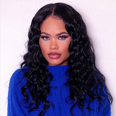 130% Density Brazilian Human Hair Wave Virgin Hair Glueless Lace Front Wigs with Baby Hair Middle Part Lace Front Human Hair Wavy Wig for Black Women (12" lace front wig, natural color)