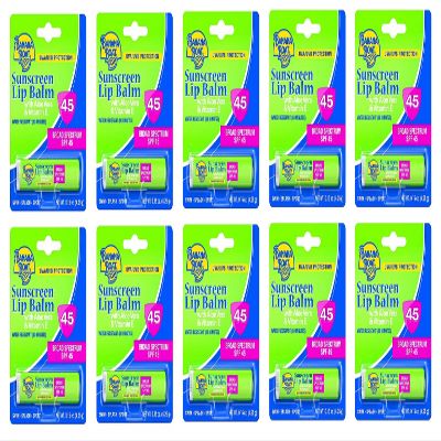 Banana Boat Aloe Vera Lip Balm SPF 45, 0.15 Ounce (10 Pieces)