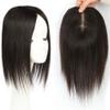 100% Real Human Hair Forehead Topper with Clips, 5.5"x 6.3" Free Parting Silk Base Top Hairpieces for Women with Thinning Hair, 10" Off Black view 4