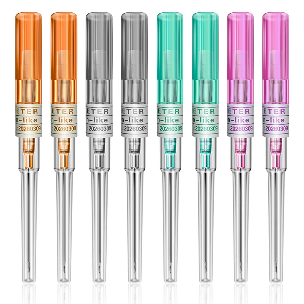Autdor 8Pcs Mixed Piercing Needles - 14G, 16G, 18G & 20G IV Catheter Needles for Ear, Nose, Lip, Tongue, Belly, Navel, Nipple & Cartilage Piercing Kit