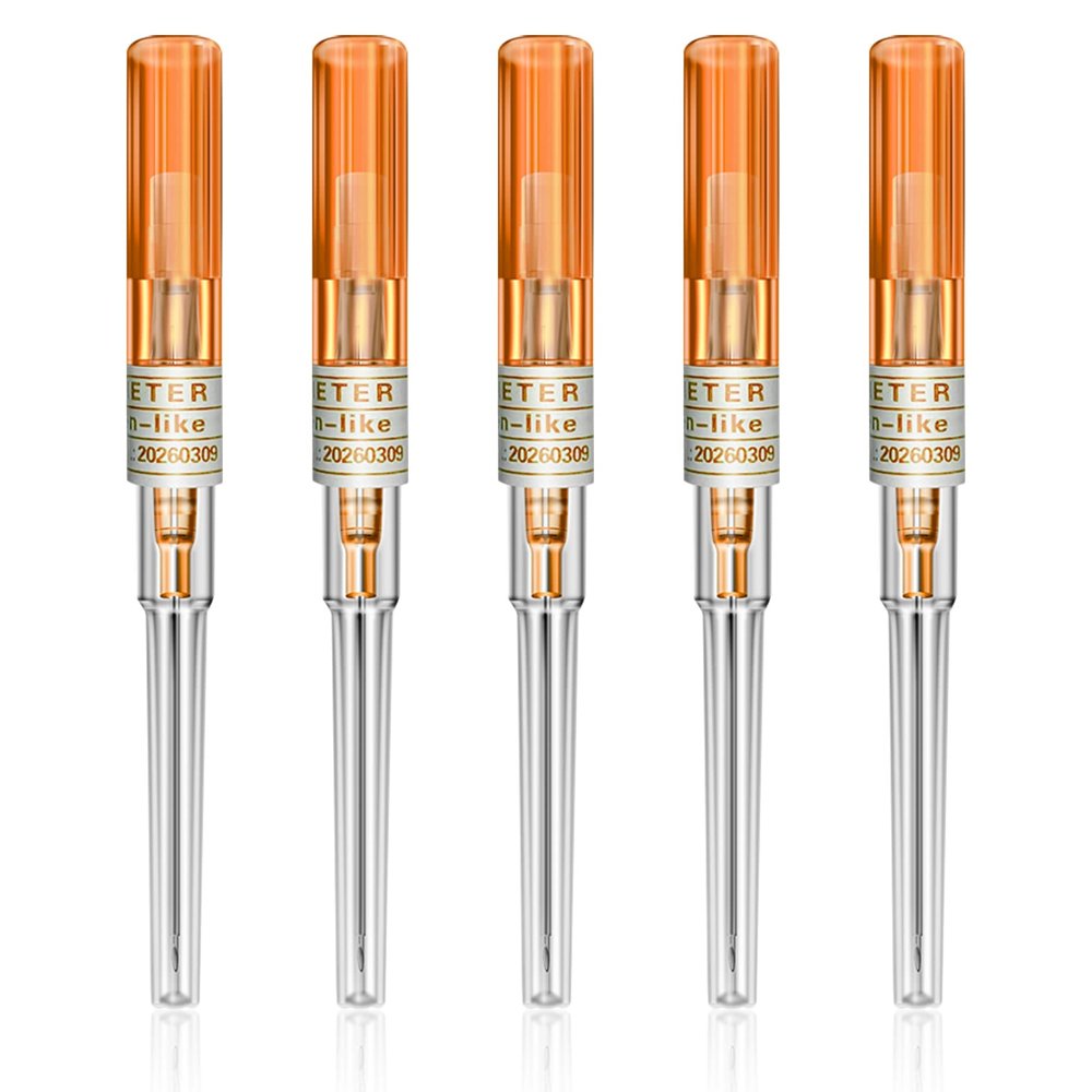 Catheter Needles - Autdor 5Pcs Piercing Needles 14 Gauge IV Catheter Needles Ear Nose Piercing Needles Stainless Steel Hollow Needles for Ear Nose Lip Tongue Belly Navel Nipple Cartilage Piercing Kit