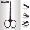 BlueZOO Beard Mustache Scissors and Comb Kit with PU Storage Bag, Rounded Safety Nose Hair Scissor for Men and Women Care Grooming, Ear Trimming Tool, Shears for Personal Grooming, Cutting & Styling view 4