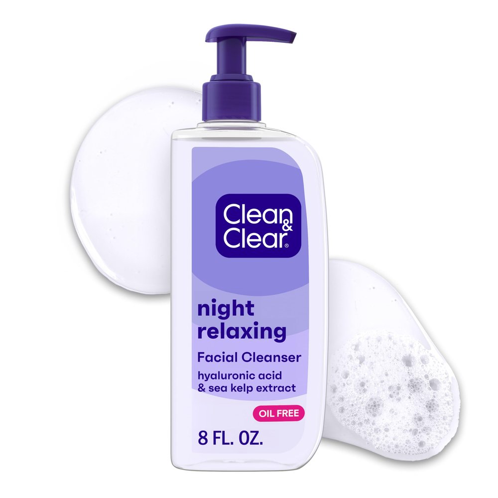 Clean & Clear Night Relaxing Oil-Free Night Face Wash, 8 fl oz