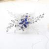 Olbye Wedding Hair Comb Blue Rhinestone Bridal Hair Accessories for Bride and Bridesmaids Wedding Hair Piece Silver view 2