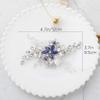 Olbye Wedding Hair Comb Blue Rhinestone Bridal Hair Accessories for Bride and Bridesmaids Wedding Hair Piece Silver view 3