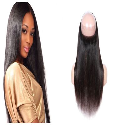 YanT HAIR Brazilian Virgin Hair 360 Lace Frontal Closure Free Part Straight Human Hair 1 Piece 18 Inches Natural Black Color Pack of 1