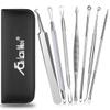 7-Piece Blackhead Remover Kit - Pimple Comedone Extractor Tool set for Facial Acne and Treatment for Blemish, Whitehead Popping, Zit Removing for Risk Free Nose Face Skin with Metal Case view 1