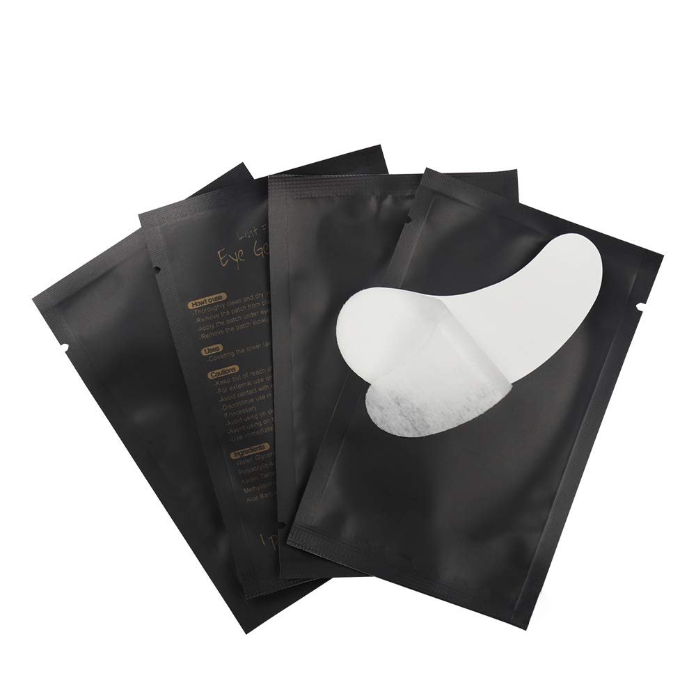 myaokue-up 100 Pairs Eye Gel Pads, Lint Free Under Eye Patches for Eyelash Extensions, Premium Eye Mask Beauty Tool Kit