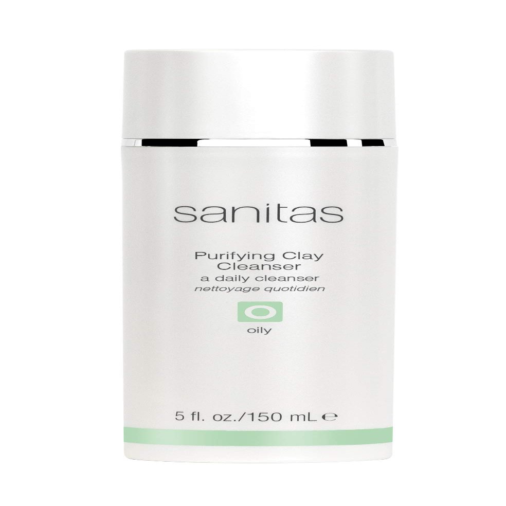 Sanitas Skincare Purifying Clay Cleanser, Detoxifying, Pore Perfecting Cleanser, Volcanic Clay, Tea Tree, Cleanser for Oily Skin, 5 Ounces