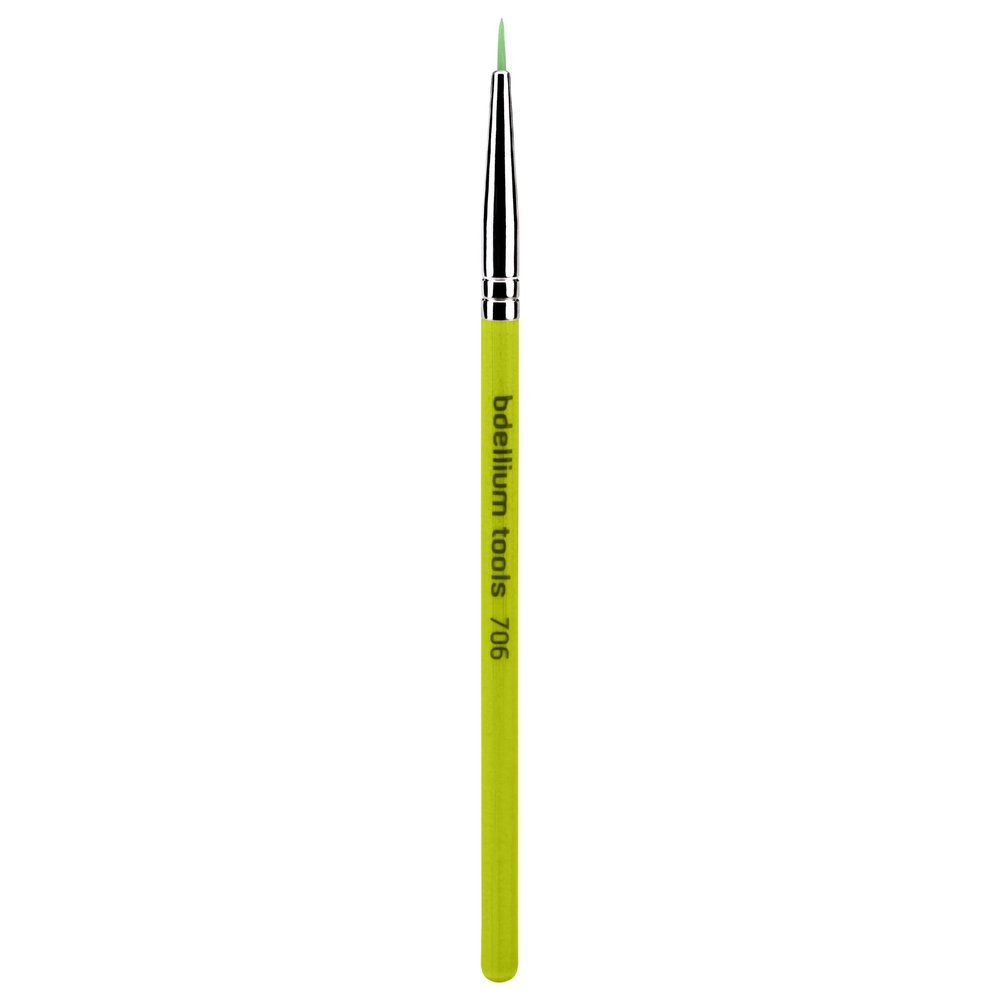 Bdellium Tools Professional Makeup Brush - Green Bambu Series 706 Fine Point Eyeliner - With Soft Synthetic Fibers, For Ultra-Fine Detail and Lining (Green, 1pc)