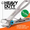 KOHM Nail Clippers for Thick Nails - Heavy Duty, Wide Mouth Professional Fingernail and Toenail Clippers for Men, Women & Seniors, Silver view 2