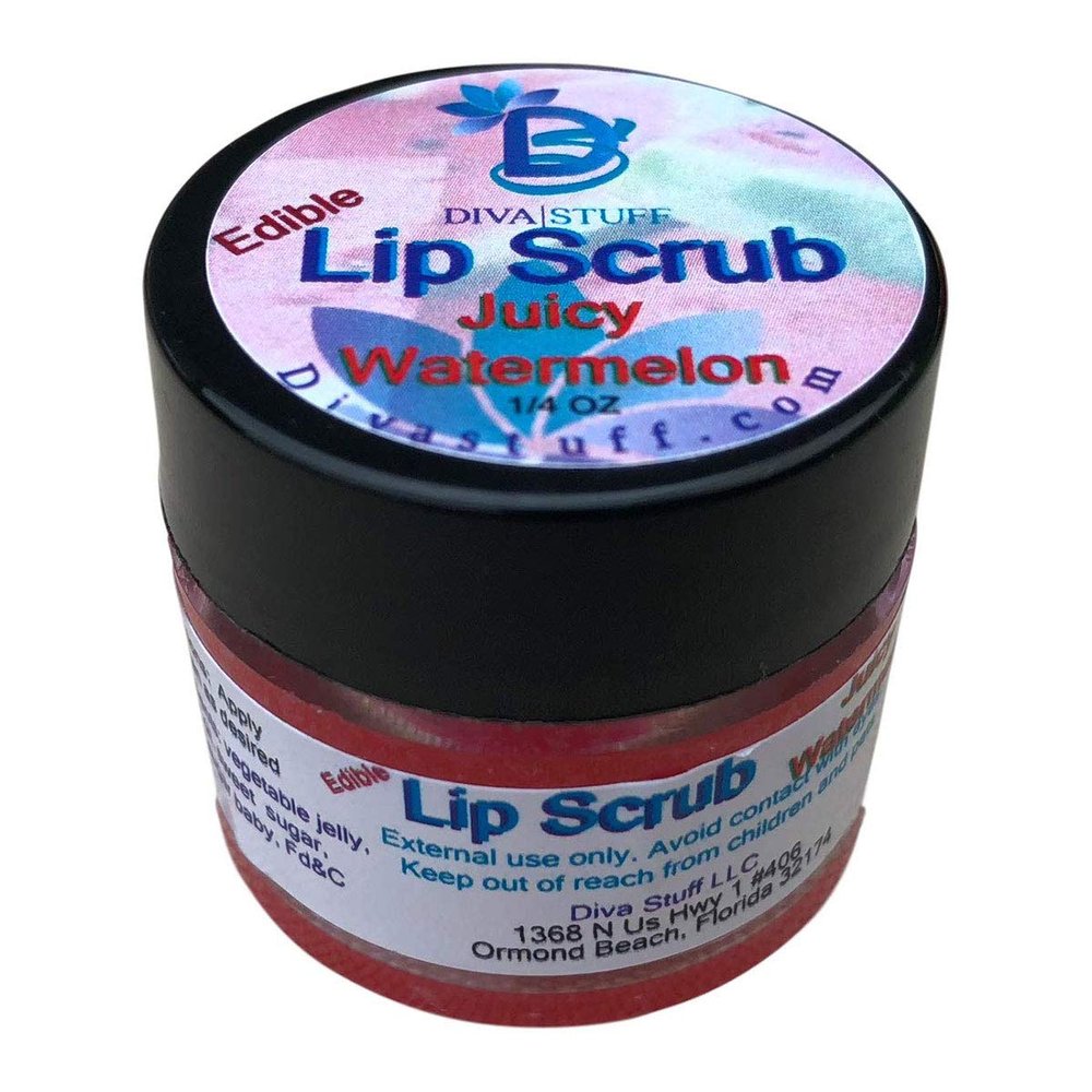 Diva Stuff Ultra Hydrating Lip Scrub for Soft Lips, Gentle Exfoliation, Moisturizer & Conditioner, Juicy Watermelon oz (Made in the USA)