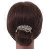 Vintage Inspired Clear Austrian Crystal 'Leaf' Side Hair Comb In Gold Tone - 70mm view 2