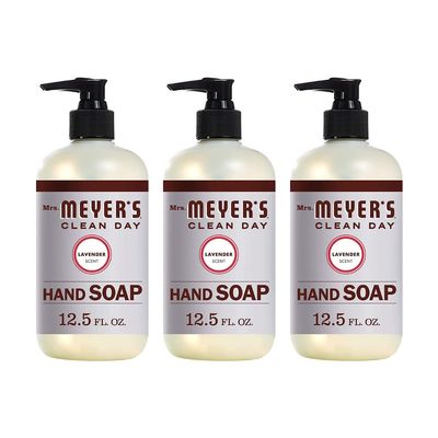 Mrs. MEYER'S Hand Soap Lavender 12.5 Ounce Pump (370ml) (3 Pack)