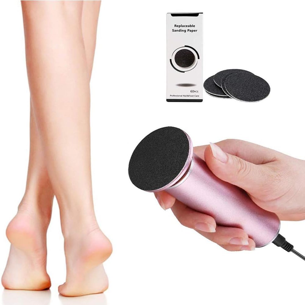 Ravifun Electric Foot File Callus Remover, Professional Calluses Remover for Feet with 60pcs Sandpaper Discs, Adjustable Speed Control Pedicure Tool for Men Women Dead Dry Cracked Hard Skin