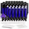 ULG Essential Oil Roller Bottles 48 Pack 10ml Cobalt Blue Glass Empty Bottles with Stainless Steel Roller Balls (10 Extra Roller Balls, 4 Openers, 4 Droppers, 48 Waterproof Labels) view 1
