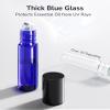 ULG Essential Oil Roller Bottles 48 Pack 10ml Cobalt Blue Glass Empty Bottles with Stainless Steel Roller Balls (10 Extra Roller Balls, 4 Openers, 4 Droppers, 48 Waterproof Labels) view 2