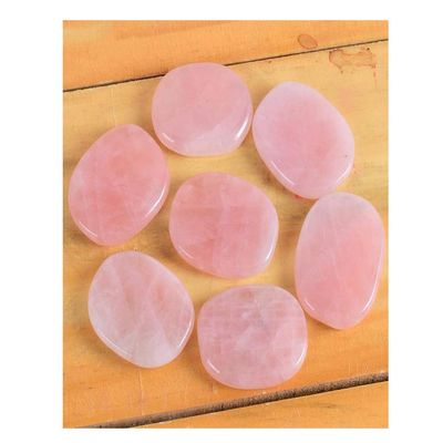 7 Pieces Natural Rose Quartz Massage Stones Set for Professional or Home Spa, Smooth and Natural Massage Stones (Rose Quartz)