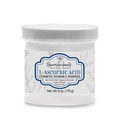 100% Pure L-Ascorbic Acid (Cosmetic Vitamin C Powder for Face) to Make Your Own Premium Beauty Serum, Skincare Mask Treatment, Hyaluronic Serums with Vit C & DIY Facial Skin Care Products 6 OZ