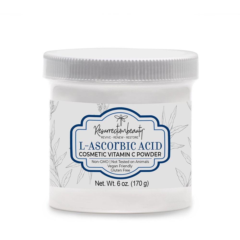 100% Pure L-Ascorbic Acid (Cosmetic Vitamin C Powder for Face) to Make Your Own Premium Beauty Serum, Skincare Mask Treatment, Hyaluronic Serums with Vit C & DIY Facial Skin Care Products 6 OZ