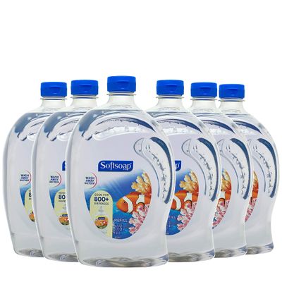 SOFTSOAP Liquid Hand Soap Refill, Aquarium, 56 Ounce Bottle (Pack of 6), Bathroom Soap, Bulk Soap, Premium Lightly Scented Hand Soap (Model Number: 126991)