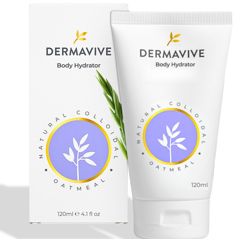 Dermavive Oatmeal Body Hydrator Colloidal Oatmeal Moisturizing Oil for Itchy, Dry, Flaky & Sensitive Skin Nourishing After-Shower Body Oil for Kids, Teens & Adults 120ml (4.05 fl oz)