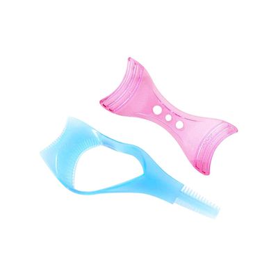 2pcs Mascara Eyelash Comb Applicator Template Eyeliner Models Guide Stencil Tool (Random Color)