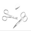 2 Pieces Stainless Steel Eyebrow Moustache Facial Nose Ear Hair Curved Edge Scissors (2-piece Bundled) view 1