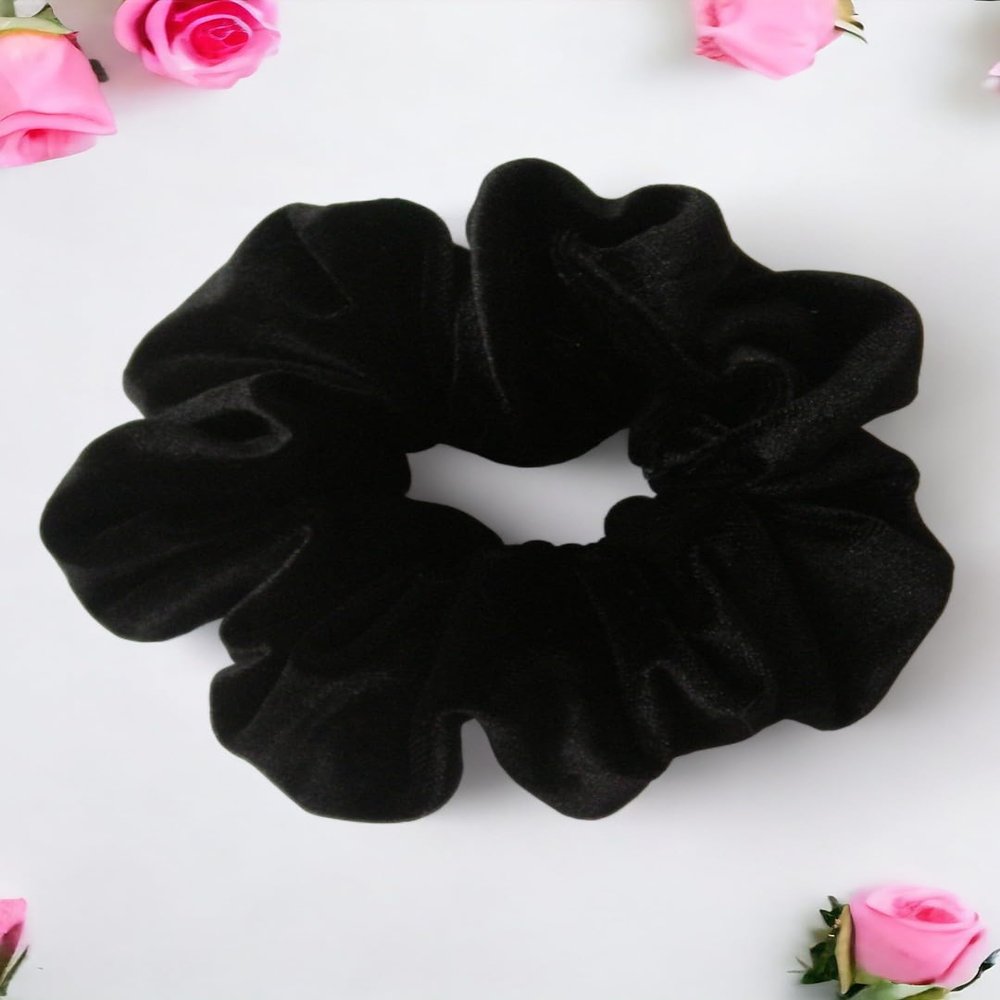 Black Velvet Scrunchy-Regular - Made in the USA