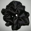 Black Satin Hair Scrunchy-Jumbo - Made in the USA view 1
