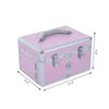 3 Tier Makeup Train Case Travel Cosmetic Organizer Jewelry Storage Box Lockable (Pink) view 2