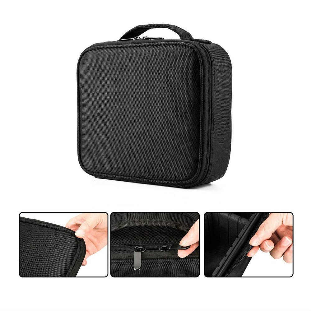 16.5" Professional Makeup Case Box Cosmetic Organizer Travel Large Beauty Storage Bag- Black